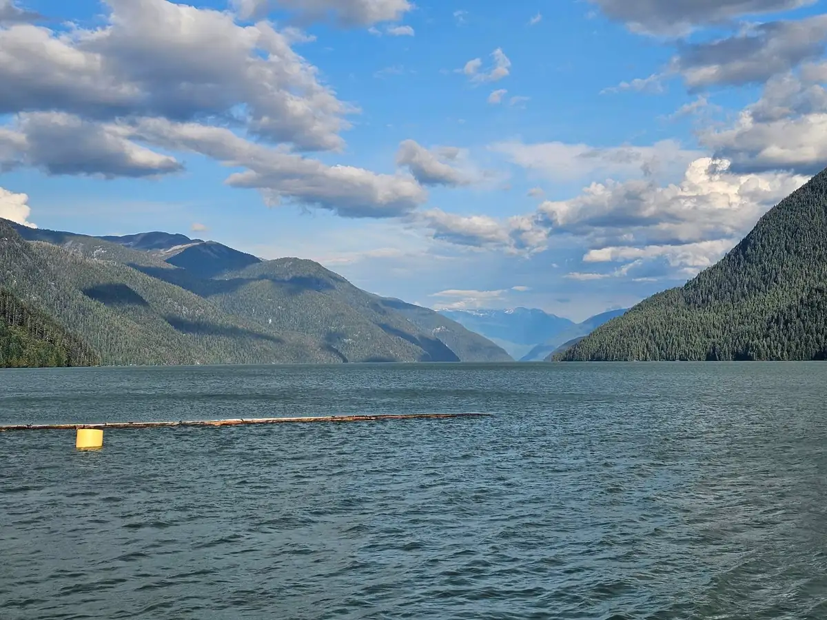 Rivers Inlet looking up the fjord from the work site